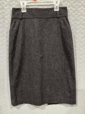 Banana Republic Charcoal Gray Wool Pencil Skirt